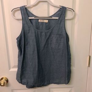 Sleeveless Chambray Shirt
